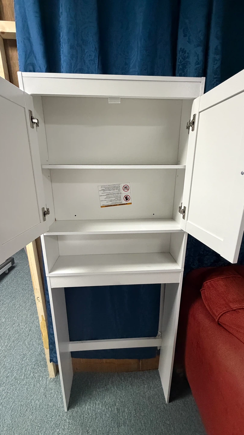 White Bathroom Storage Cabinet - photo 2