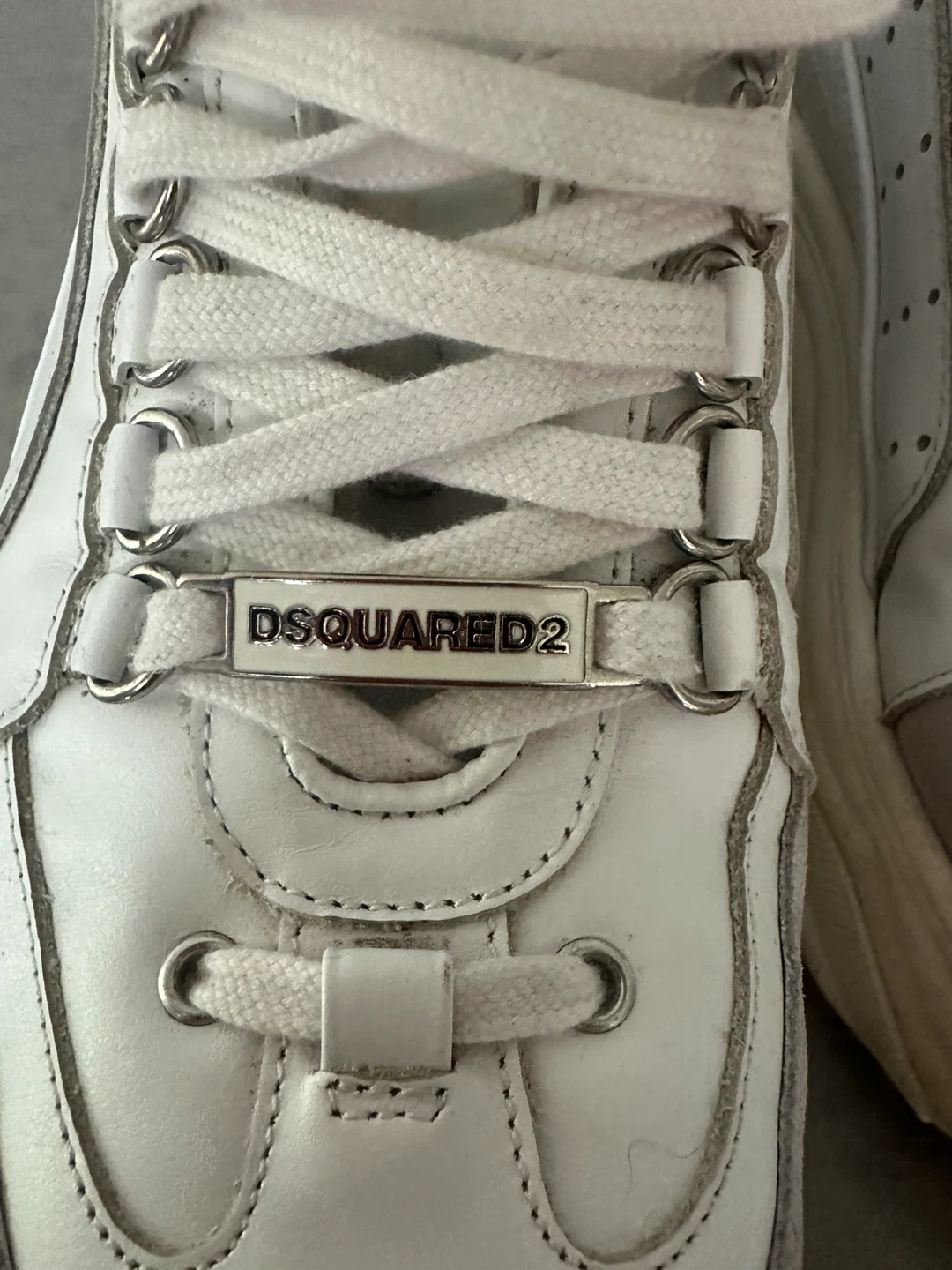 DSQUARED2 White Leather Chunky Sneakers - photo 4