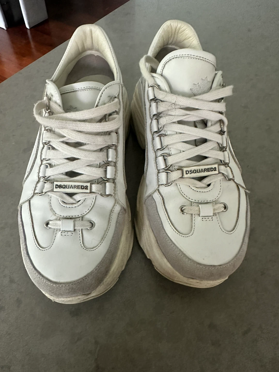 DSQUARED2 White Leather Chunky Sneakers - photo 2