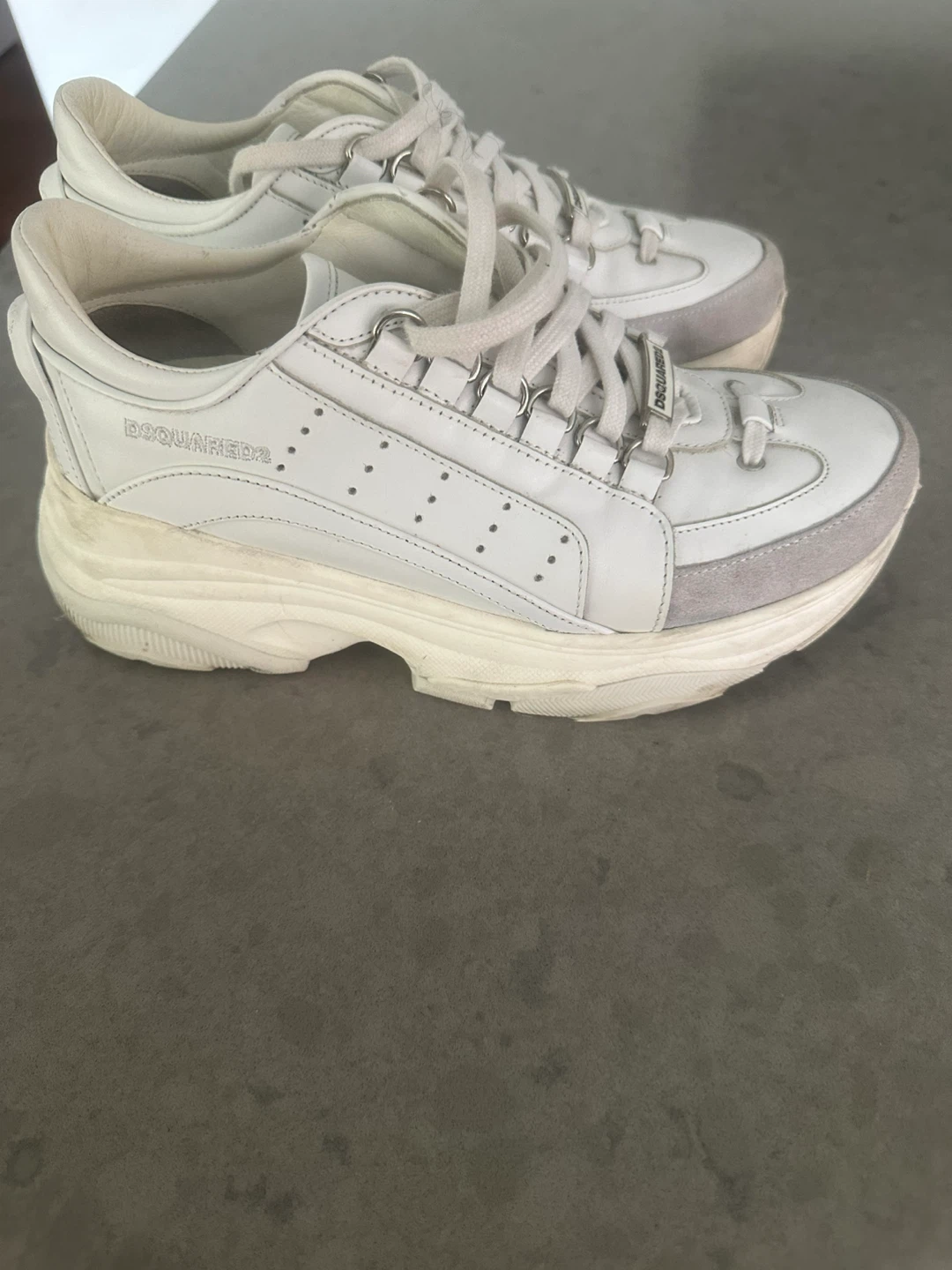 DSQUARED2 White Leather Chunky Sneakers