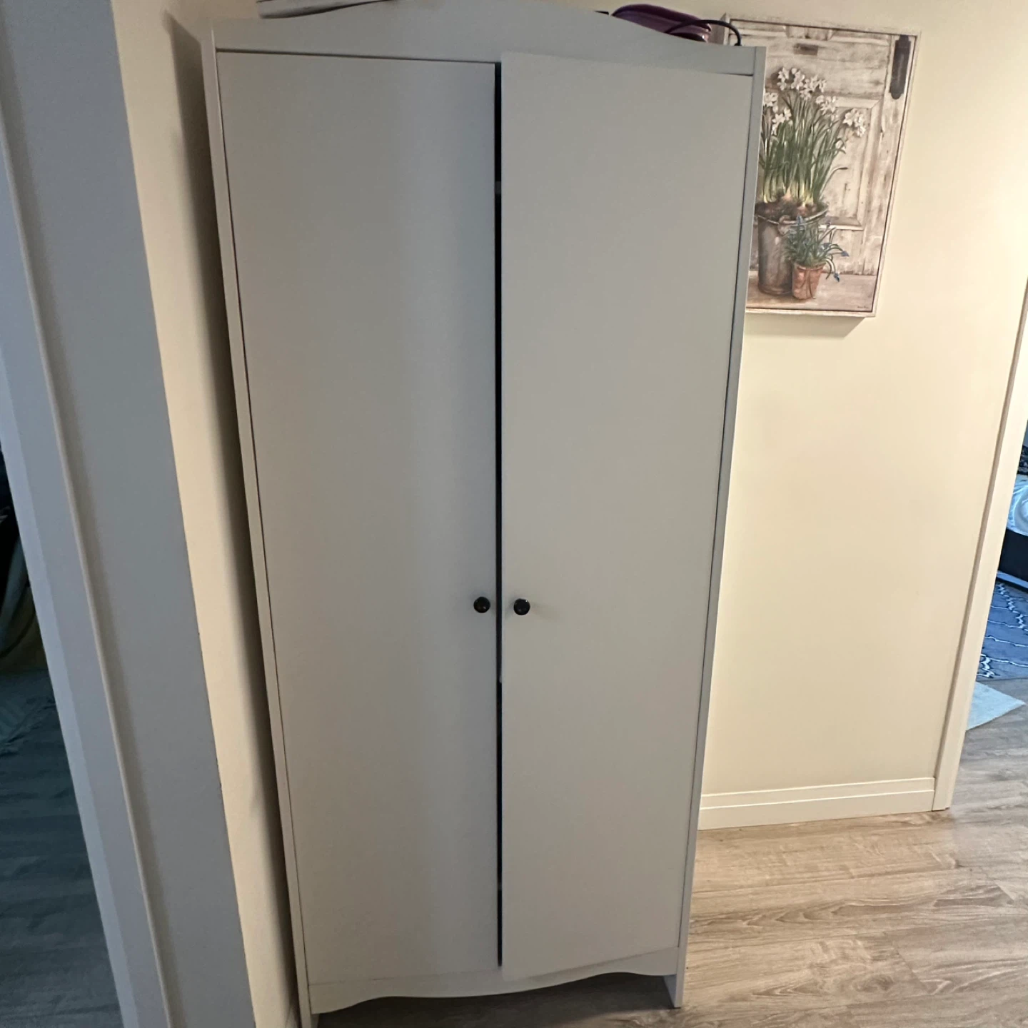 White Wardrobe with 2 door storage cabinet