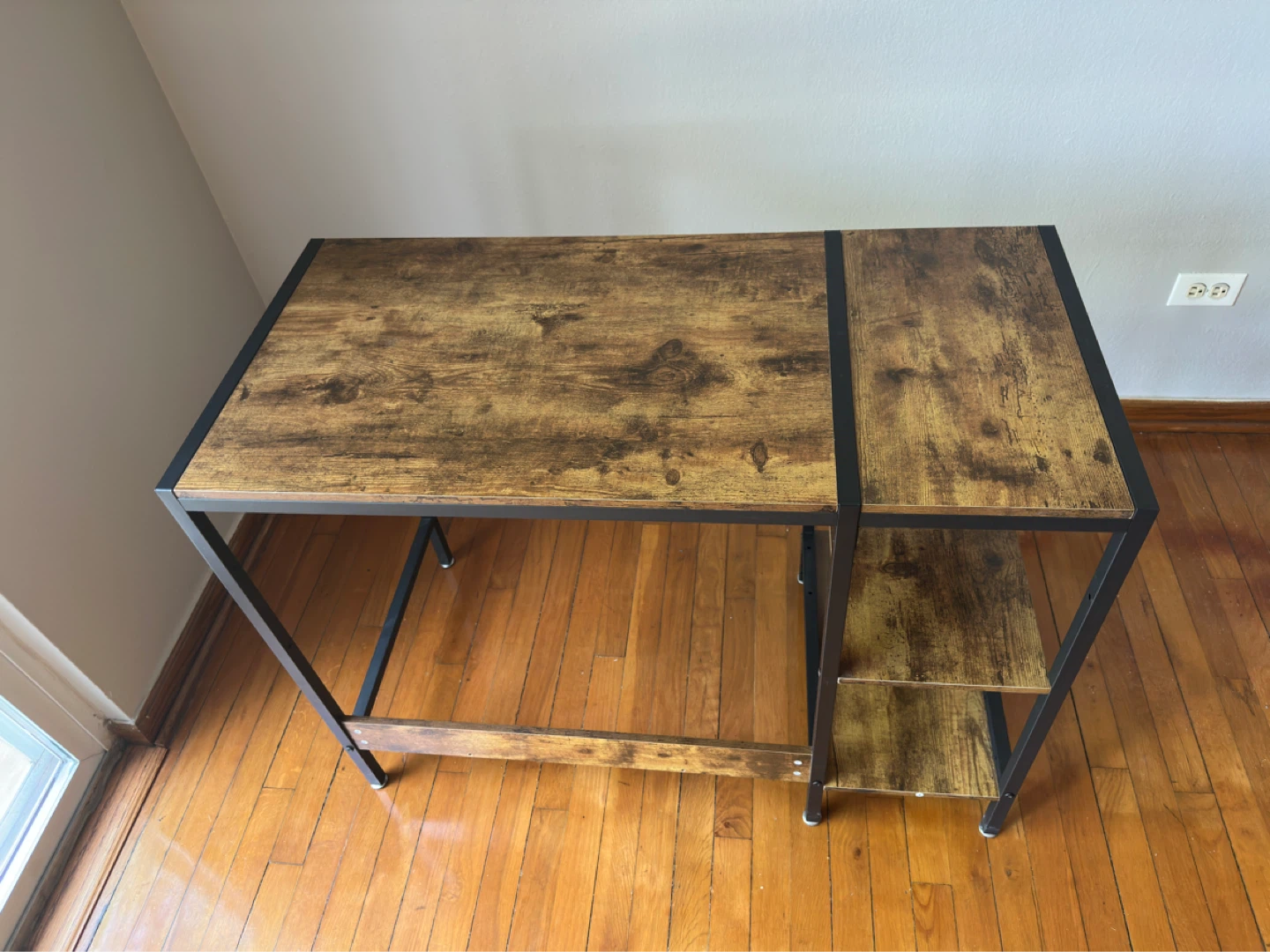 Wood and Metal Desk with Shelves - photo 3