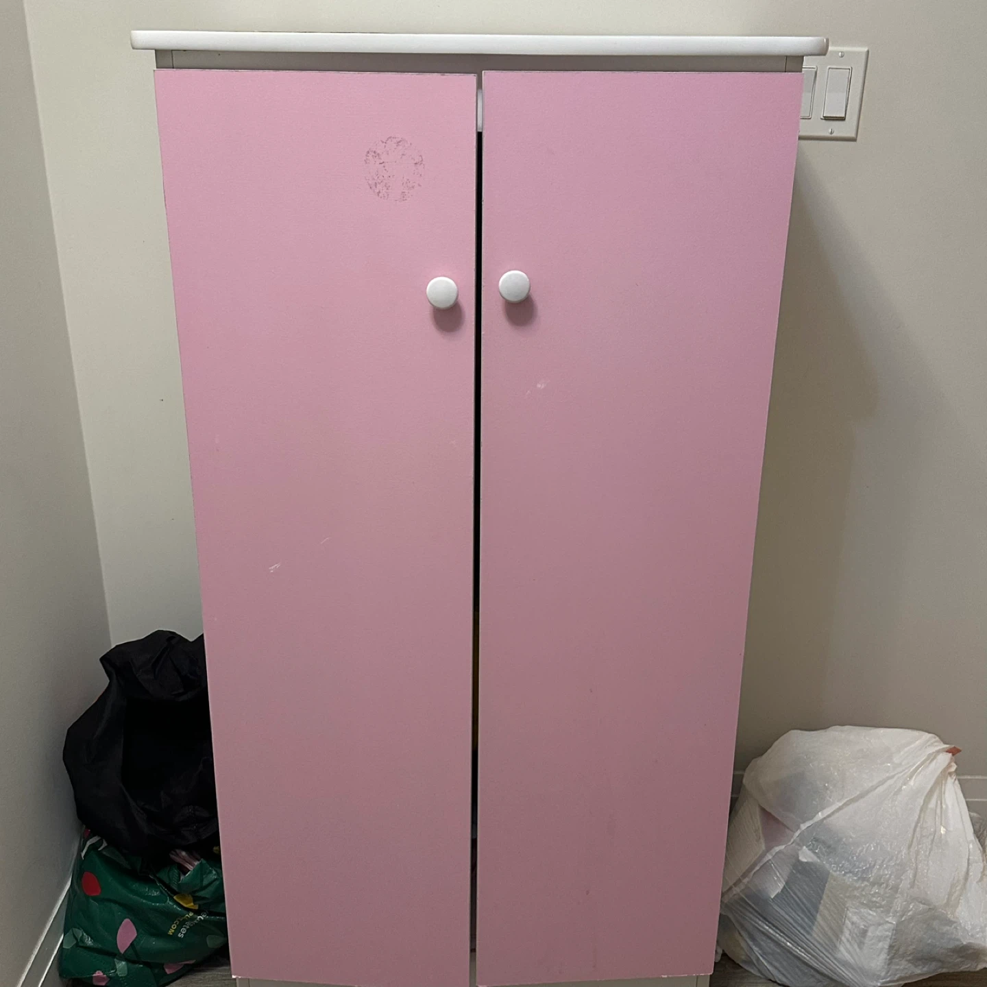 Pink Two-Door Cabinet