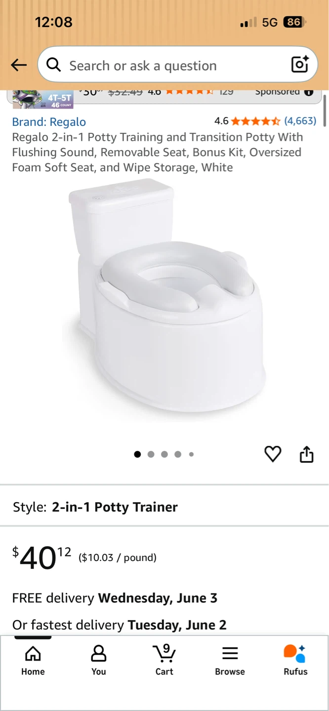 Regalo 2-in-1 Potty Training and Transition Potty