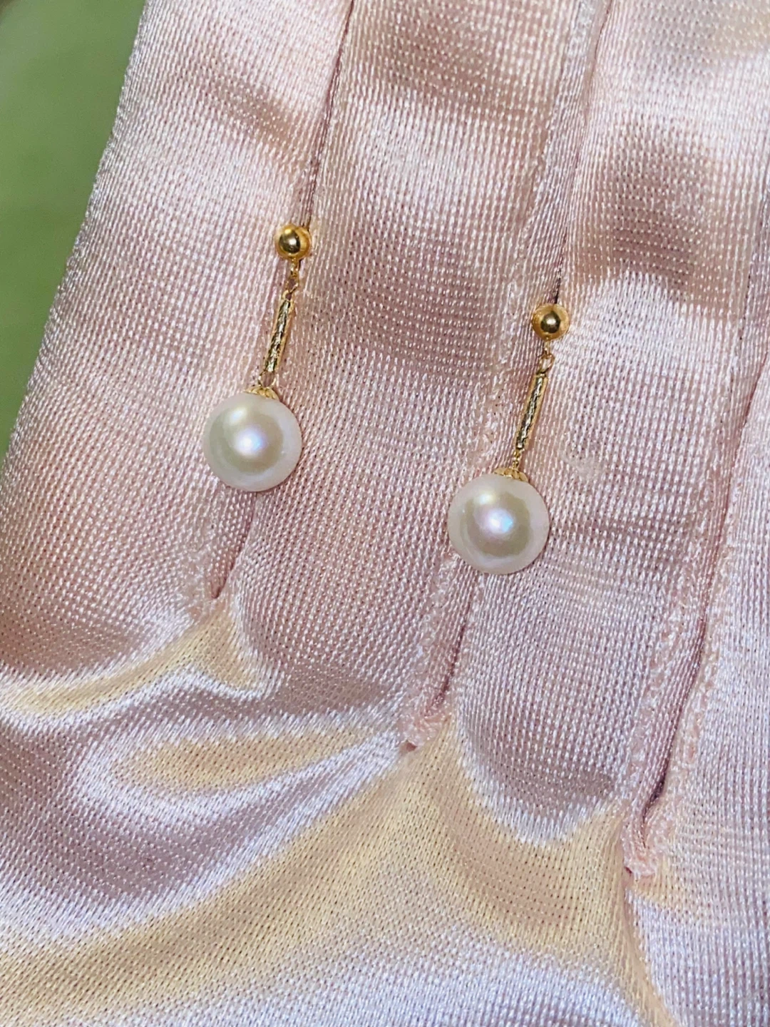 18K Gold Akoya Pearl Drop Earrings 7.5-8mm - photo 2