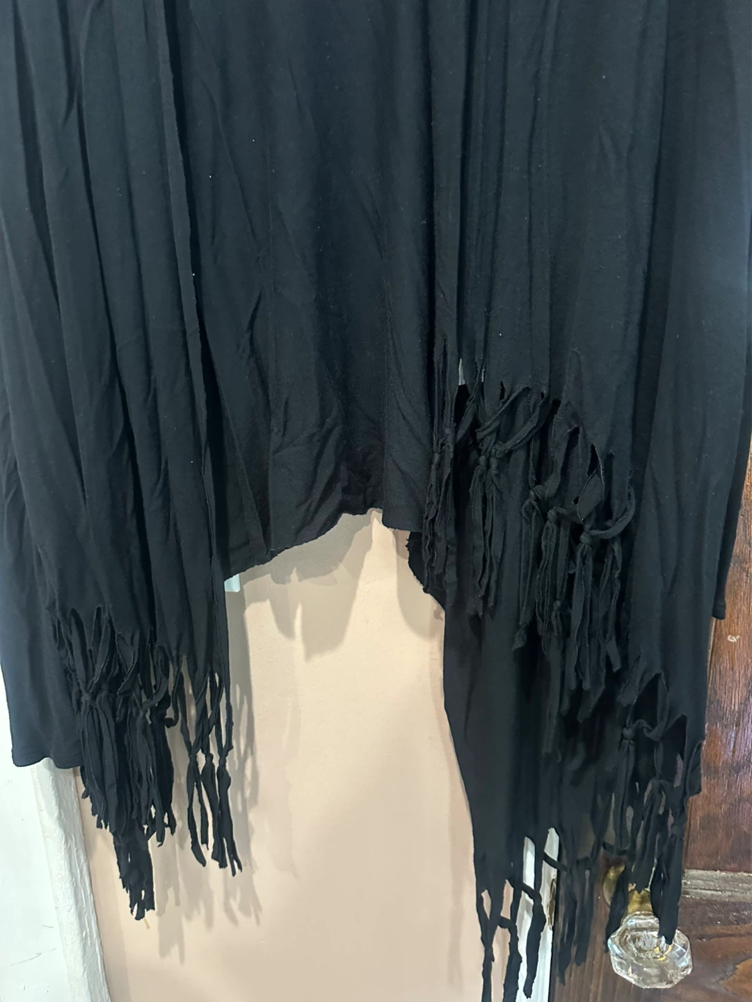 Black Fringe Open Front Cardigan - photo 3