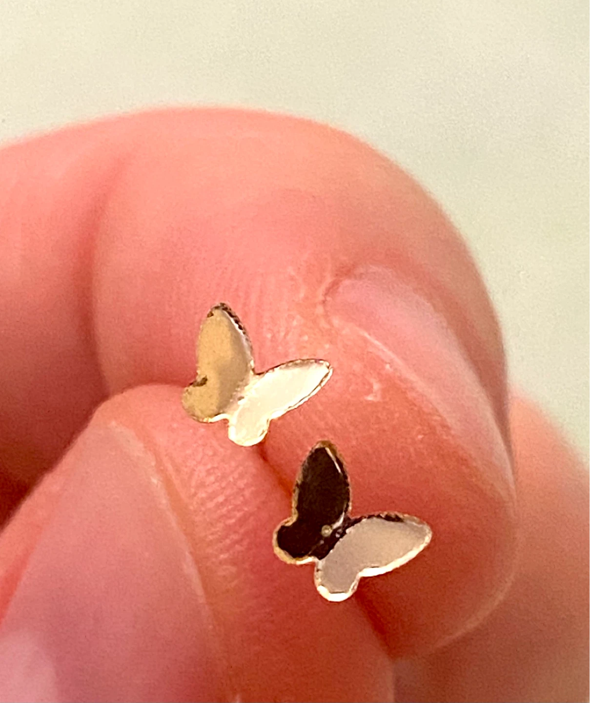 18 K Gold Butterfly Earrings for newborn babies