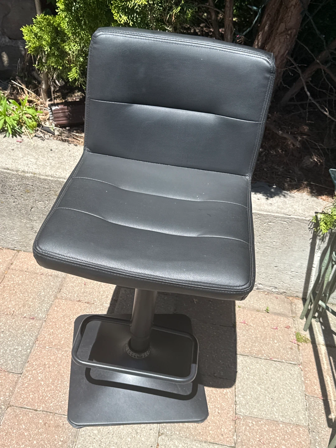 Black Faux Leather Bar Stool