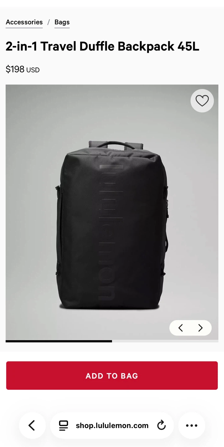 Lululemon 2-in-1 Travel Duffle Backpack - photo 3
