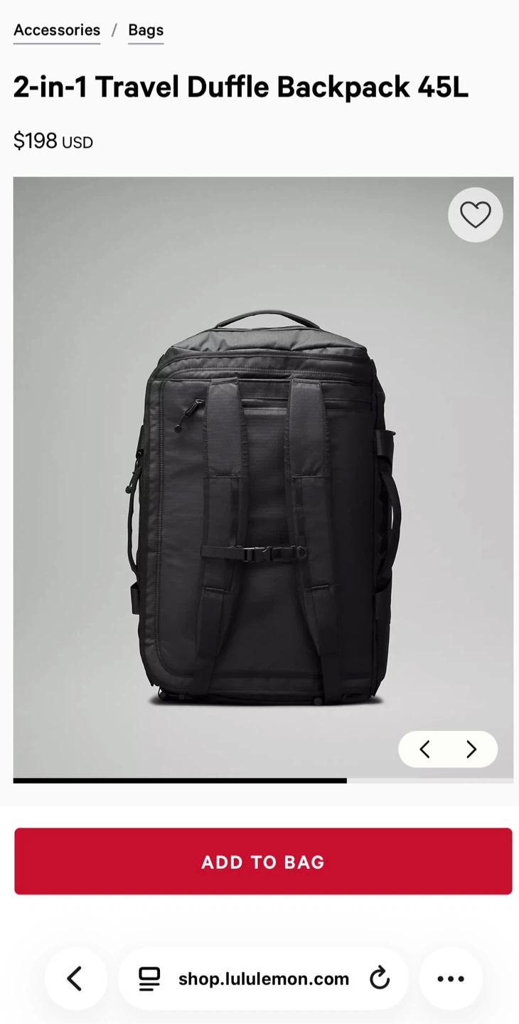 Lululemon 2-in-1 Travel Duffle Backpack - photo 4