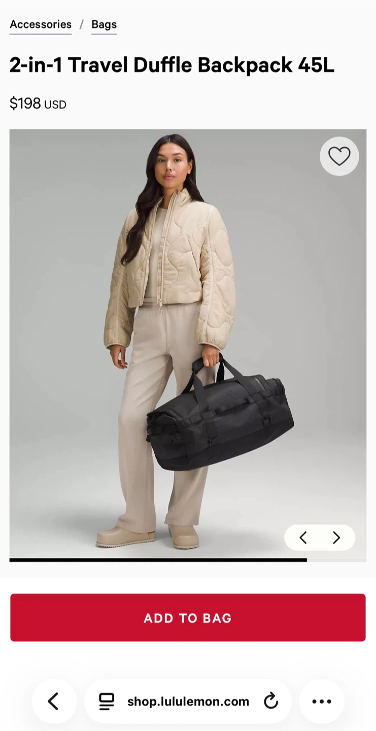 Lululemon 2-in-1 Travel Duffle Backpack - photo 5