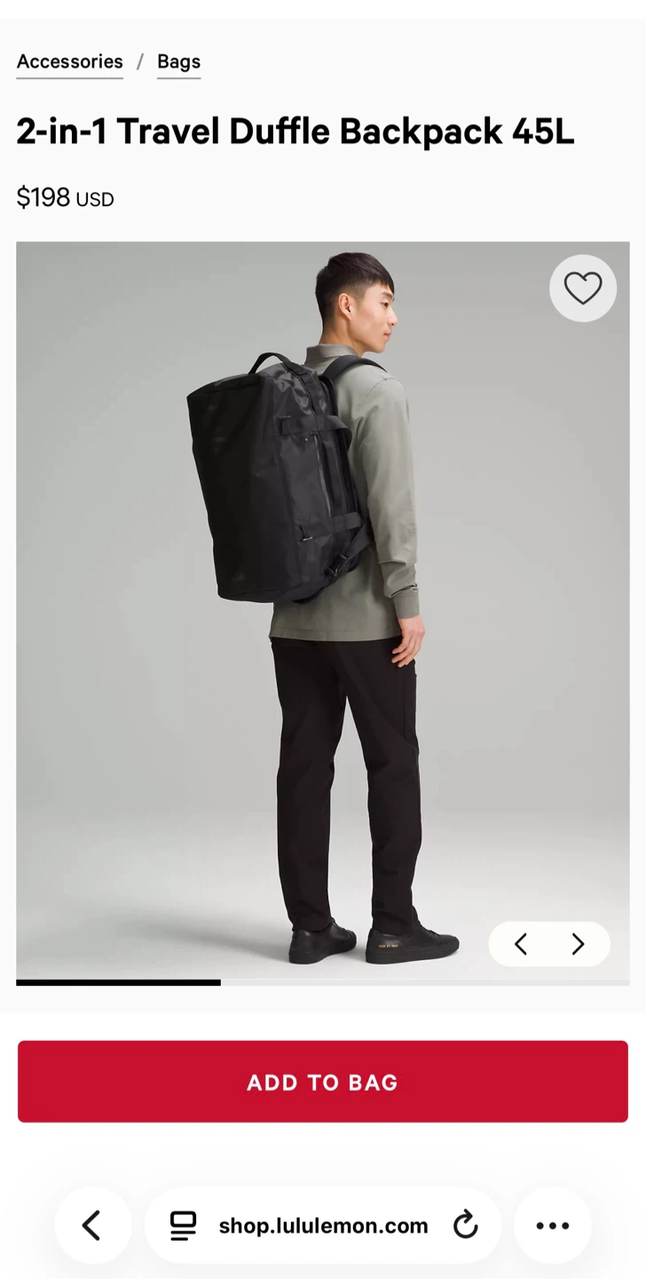 Lululemon 2-in-1 Travel Duffle Backpack - photo 2