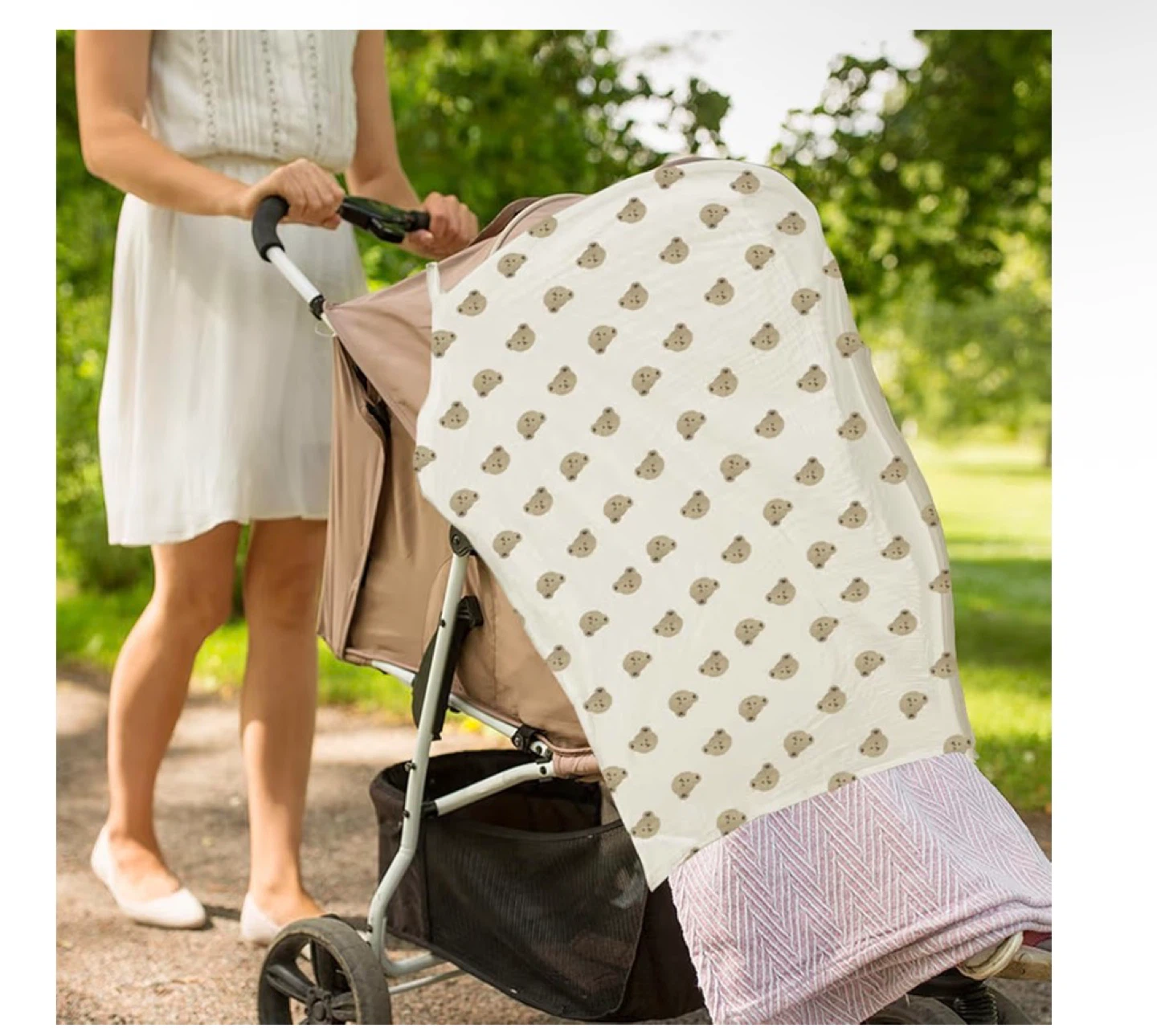 100% Cotton Nursing Cover with Bear Print - photo 2