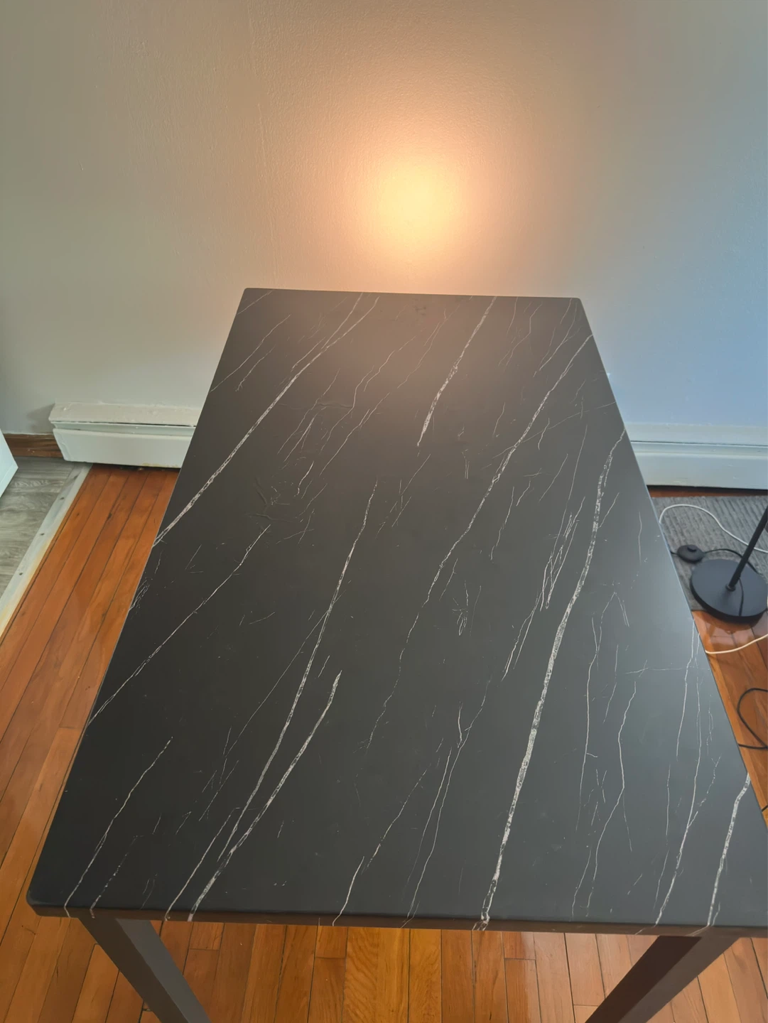 Black Marble Dining Table with 4 Chairs - photo 5