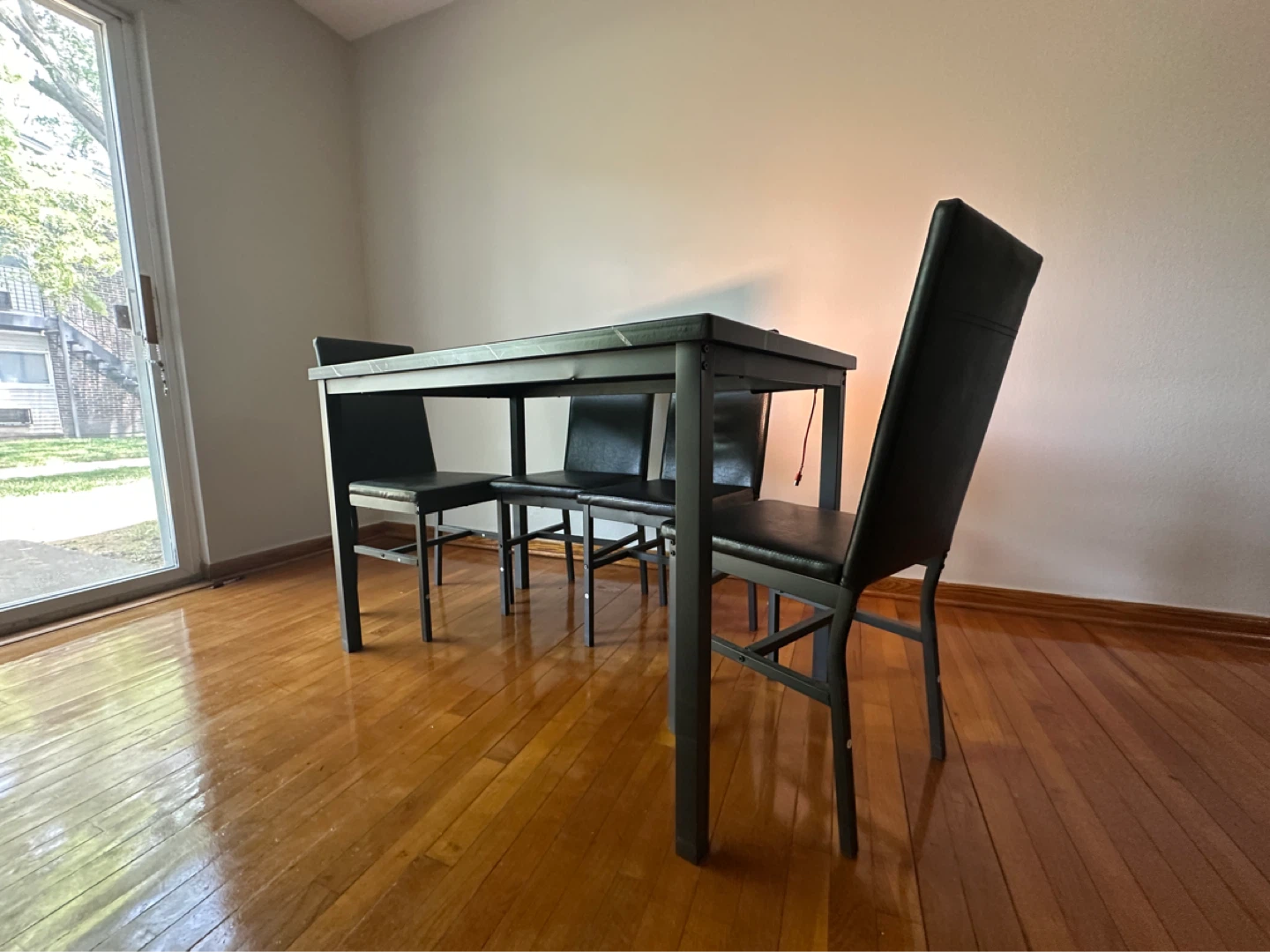 Black Marble Dining Table with 4 Chairs - photo 3