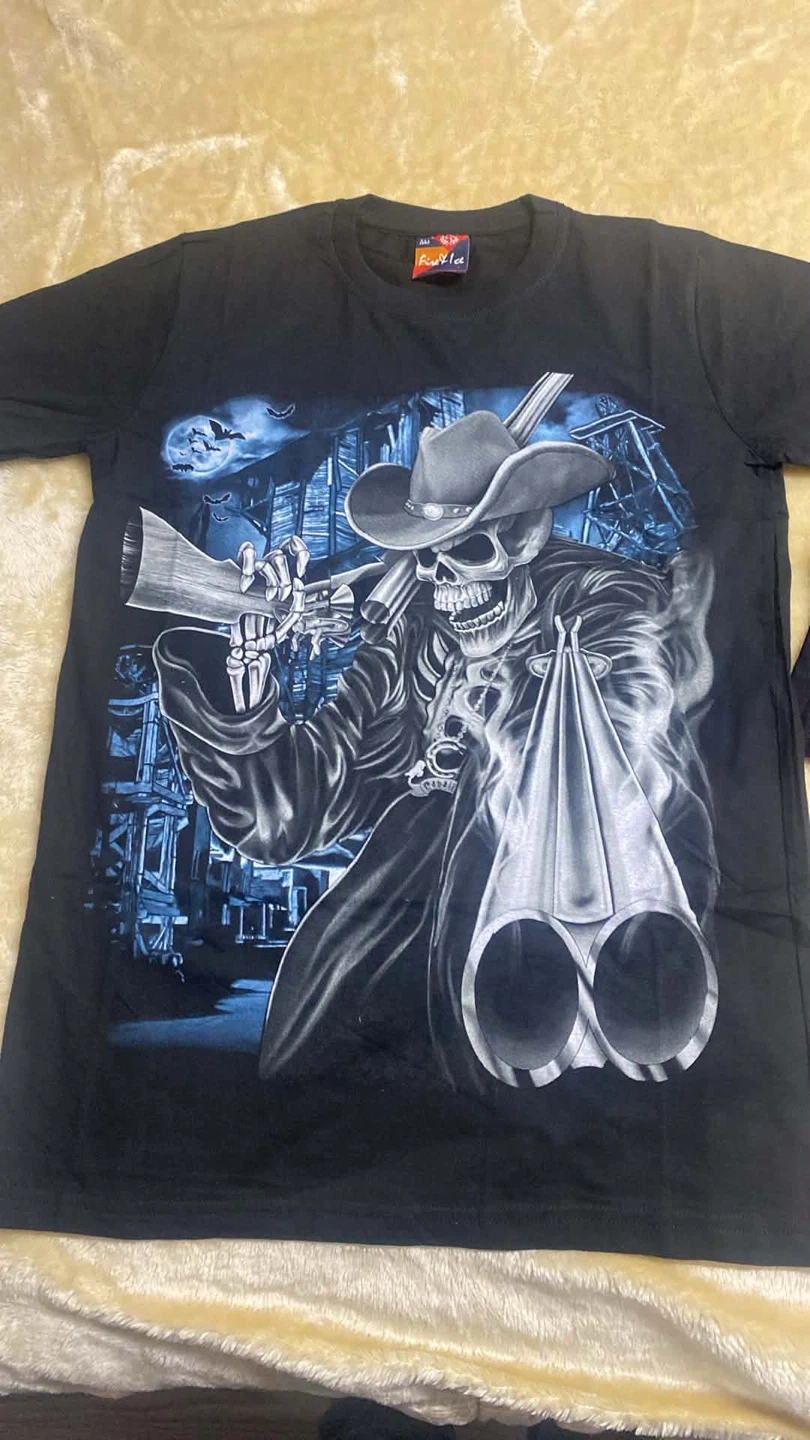 Wild West Skeleton Cowboy Graphic Tee - Black Fire & Ice