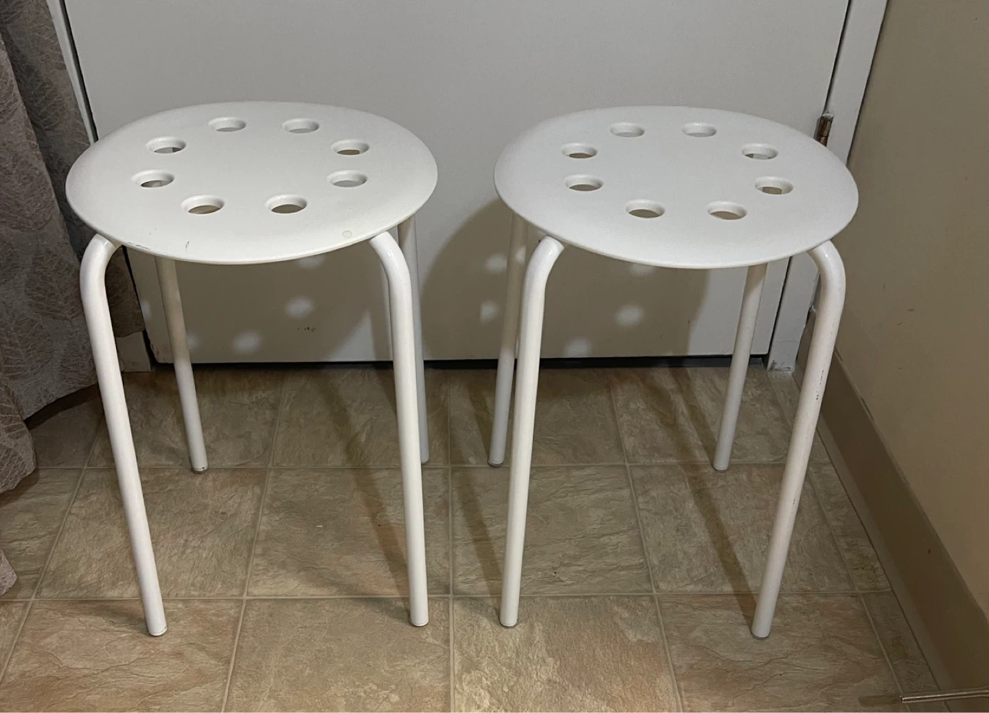 🌱 Set of Two IKEA Marius Home, Study & Office Stool -  White