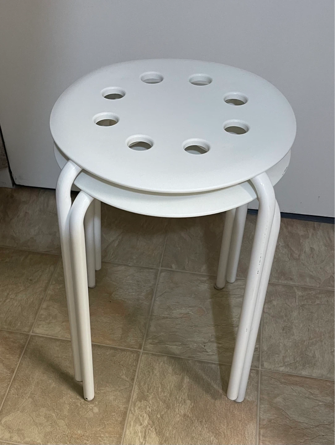 🌱 Set of Two IKEA Marius Home, Study & Office Stool -  White - photo 3