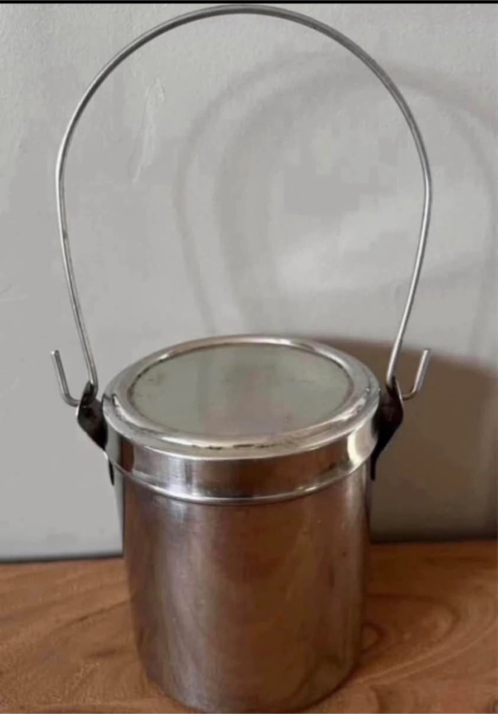 Vintage Metal Storage Canister with Handle