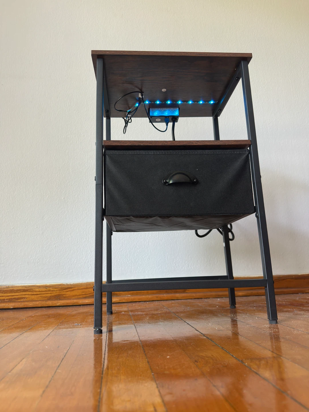 Wood Nightstand with Drawer and Built-in Outlets - photo 5