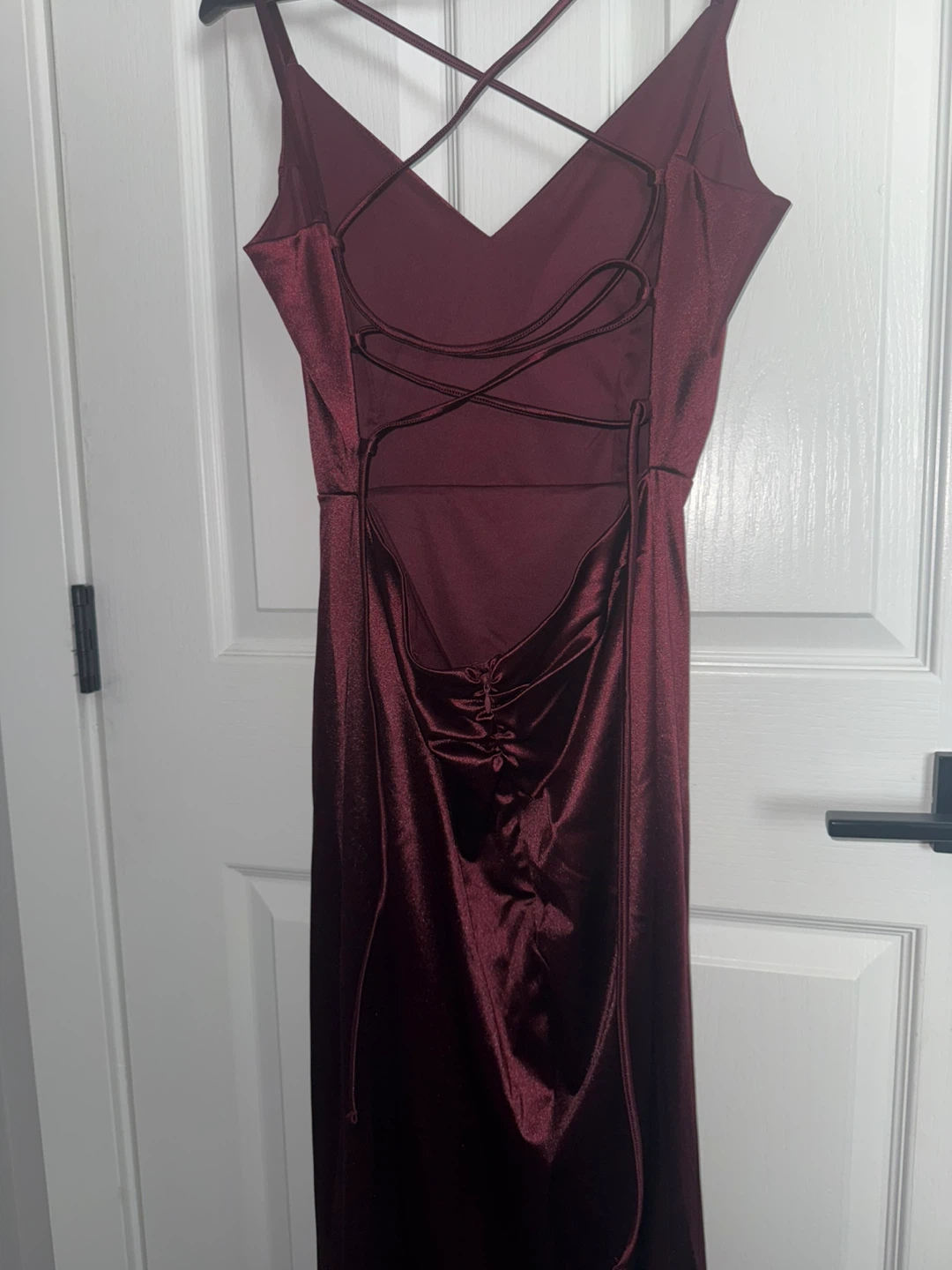 Maroon Satin Slip Dress - photo 4