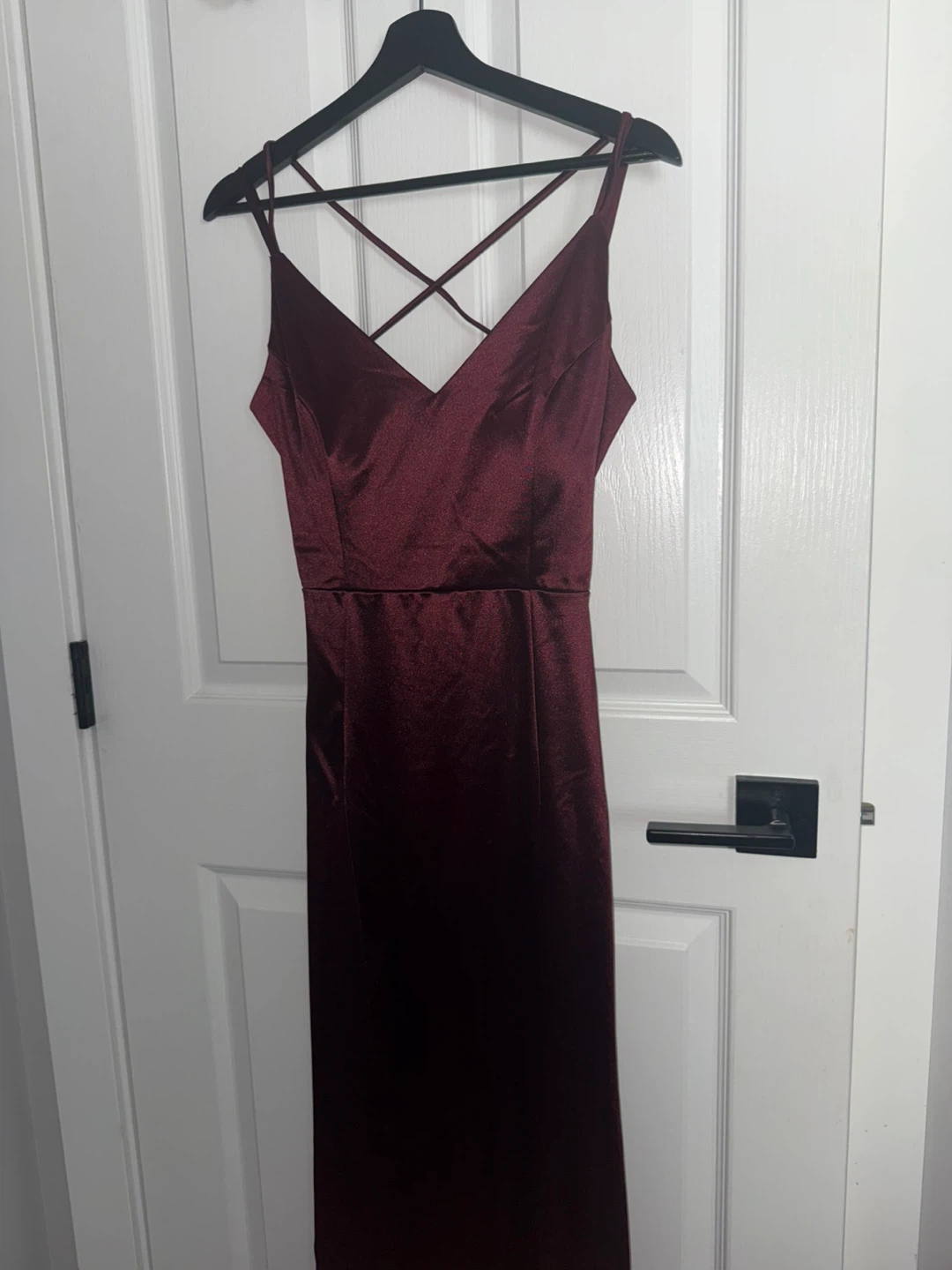Maroon Satin Slip Dress