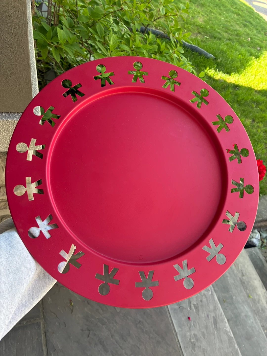 Vintage ALESSI GIROTONDO metal TRAY POP ART red King Kong - photo 5