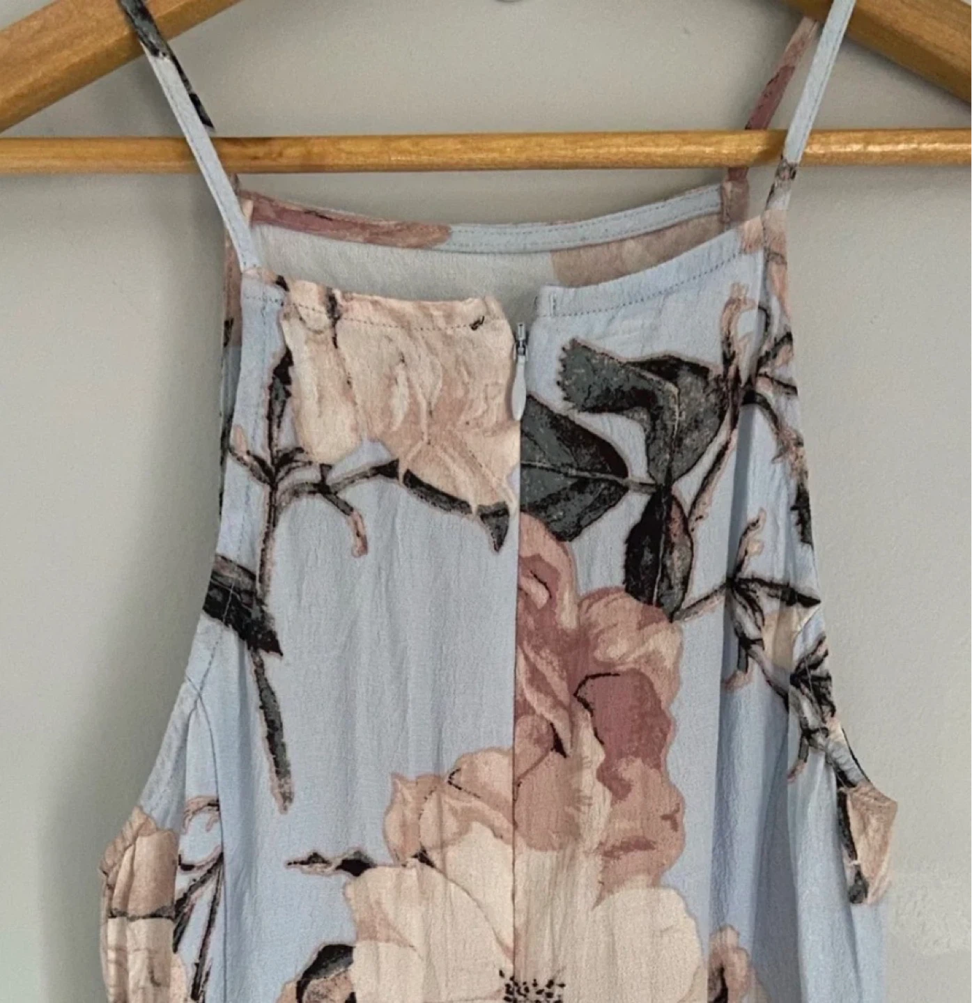 Light Blue Floral Halter Neck Dress - Size Small - photo 3