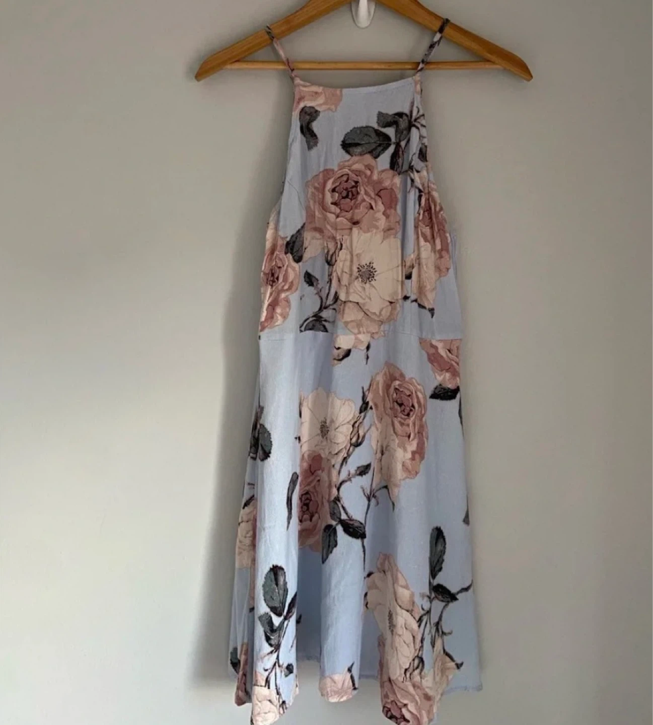 Light Blue Floral Halter Neck Dress - Size Small - photo 2