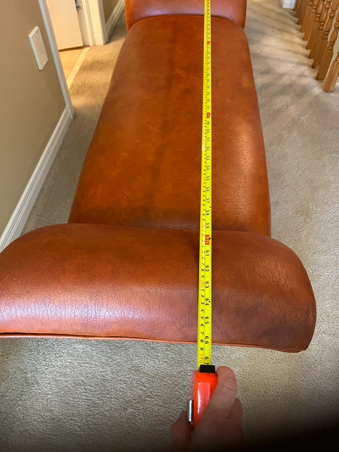 Brown Faux Leather Chaise Lounge - photo 4