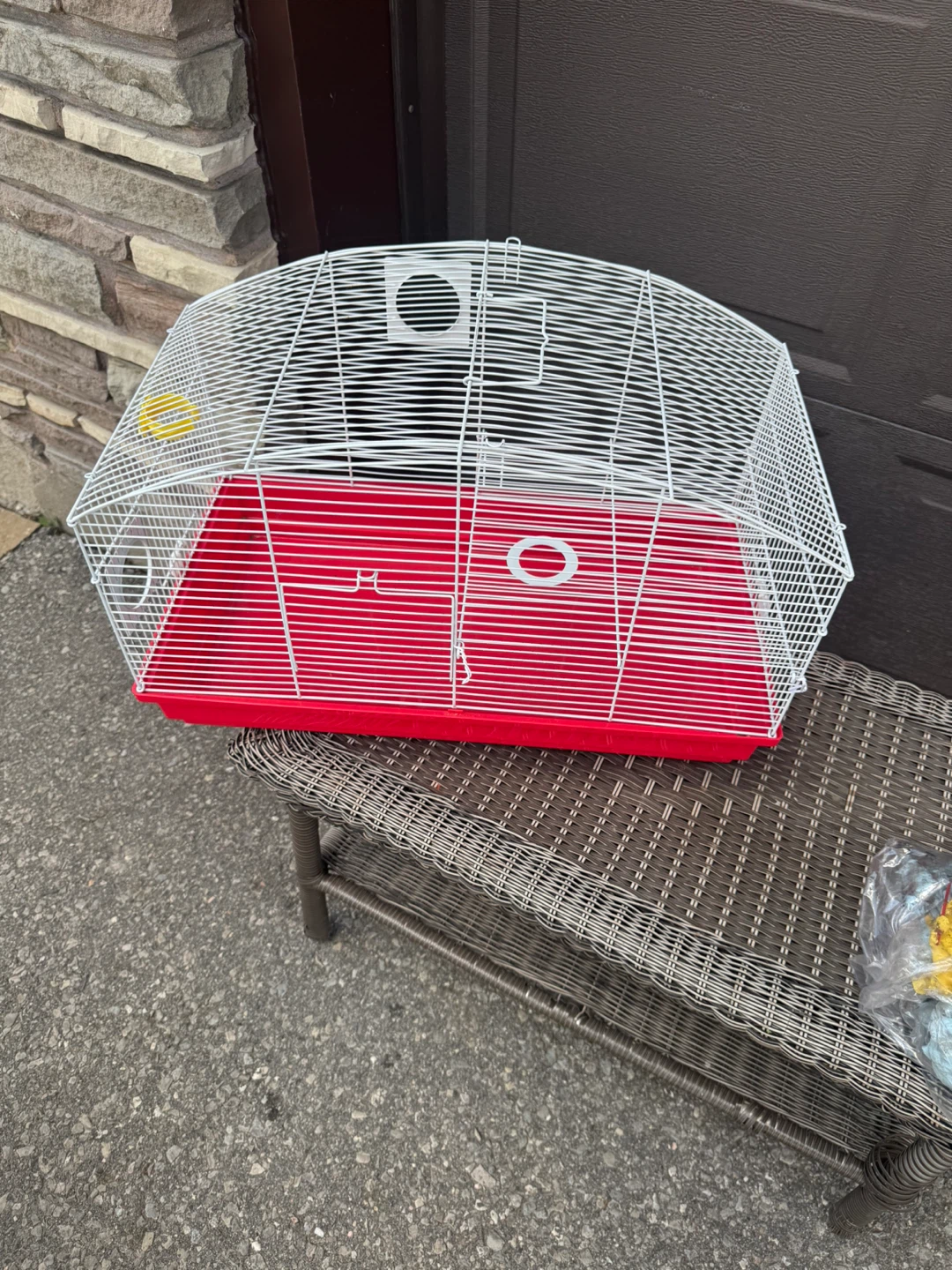 Small Pet Cage with Red Base