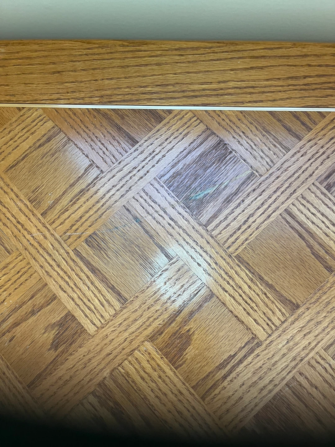 Oak End Table with Parquet Top (2 tables for the price of 1) - photo 3