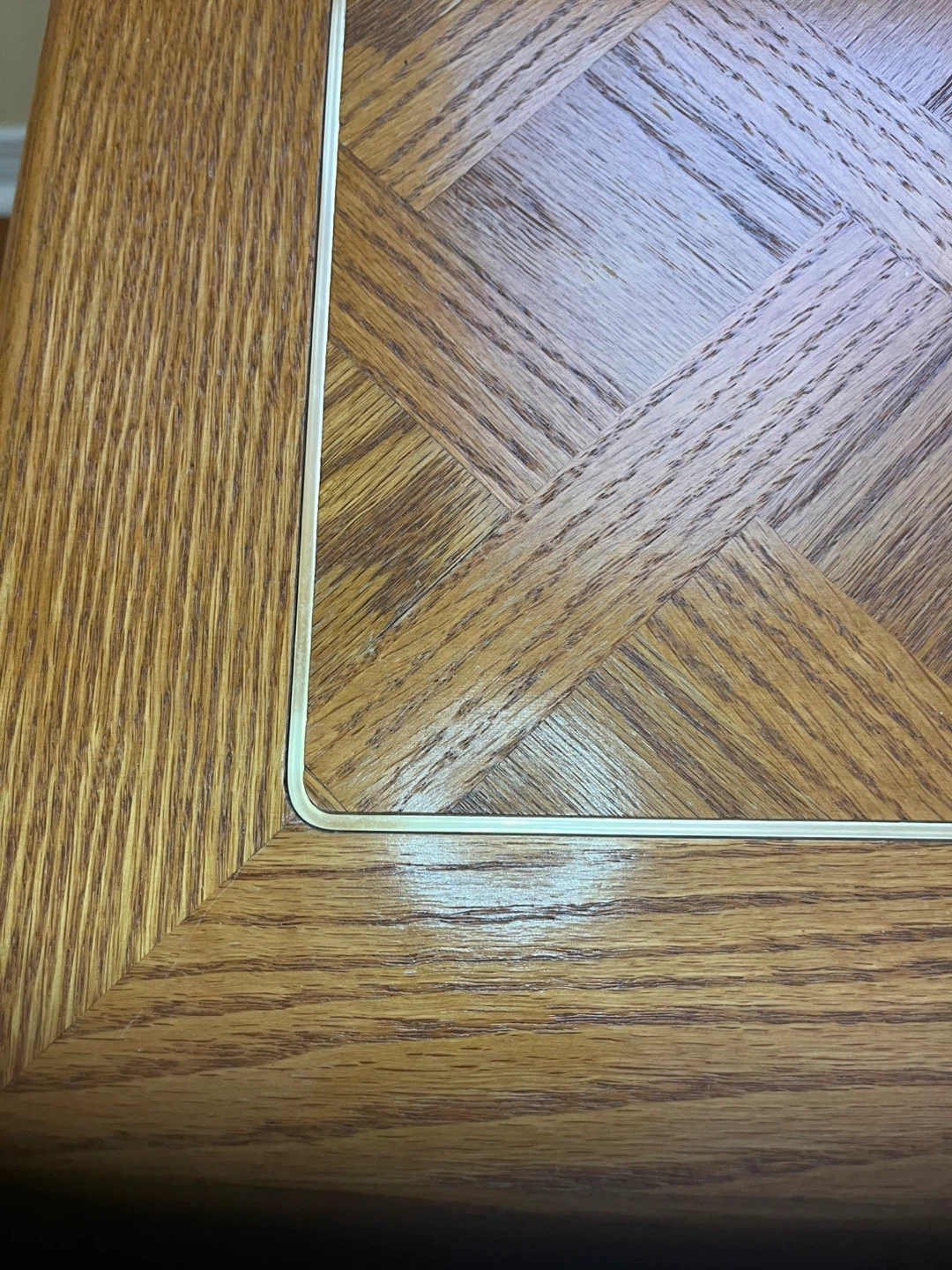 Oak End Table with Parquet Top (2 tables for the price of 1) - photo 2