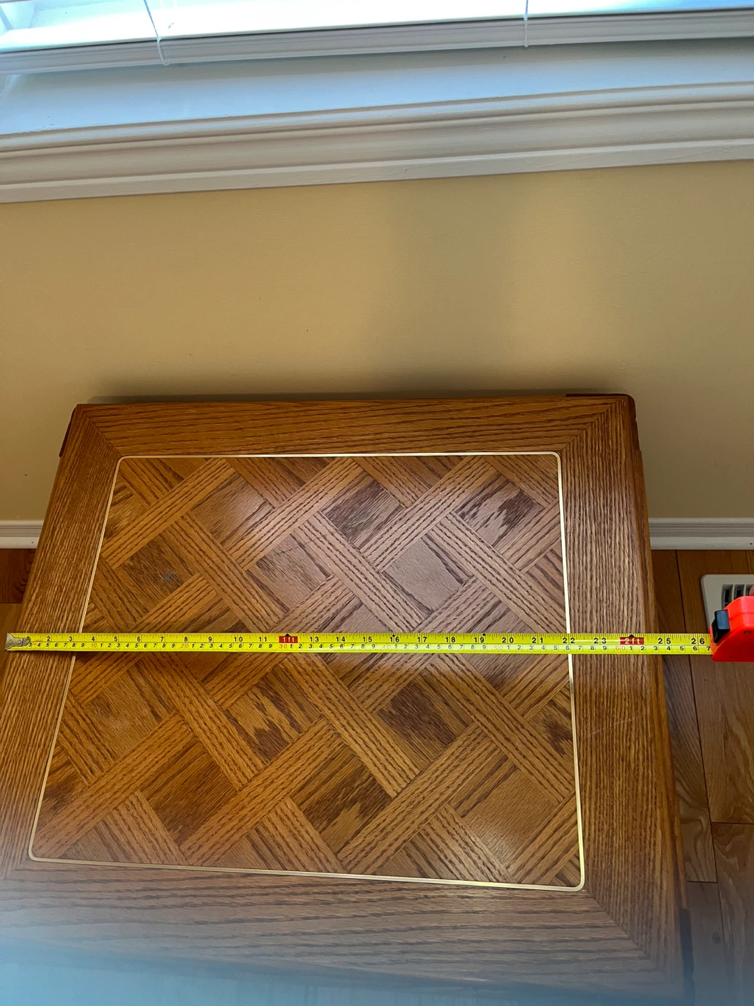 Oak End Table with Parquet Top (2 tables for the price of 1) - photo 5