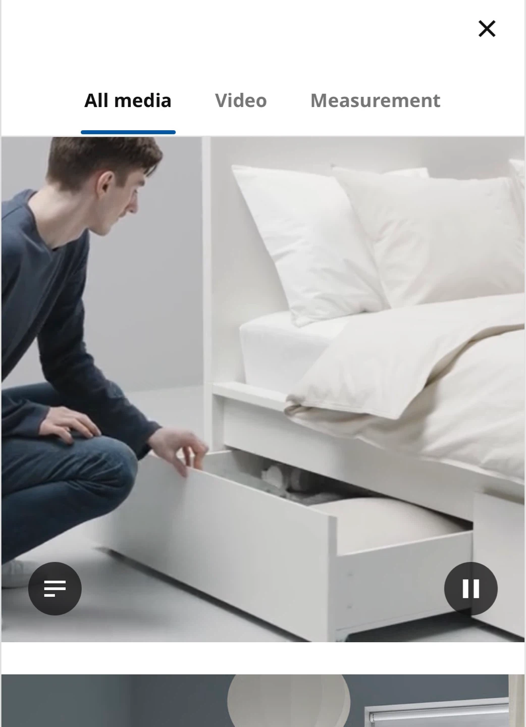 IKEA MALM High Bed Frame with 2 Storage Boxes - White - Twin
