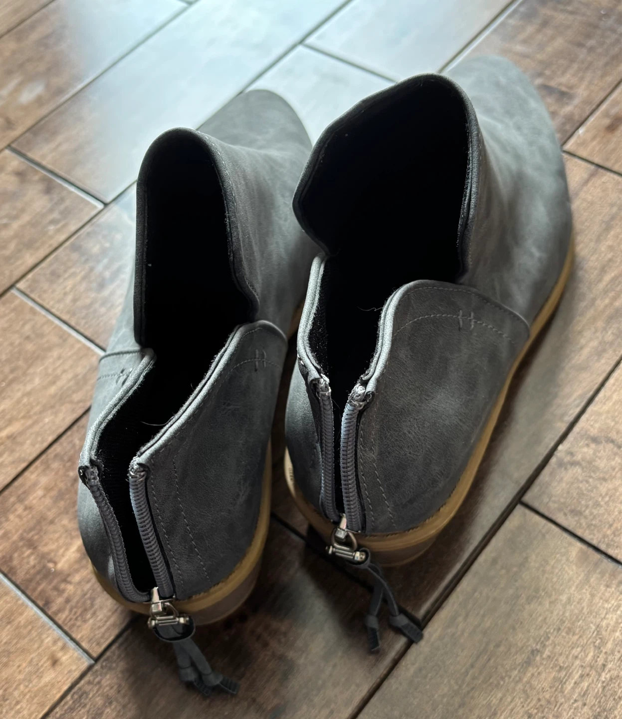 Grey Ankle Boots with Zipper Detail - photo 2