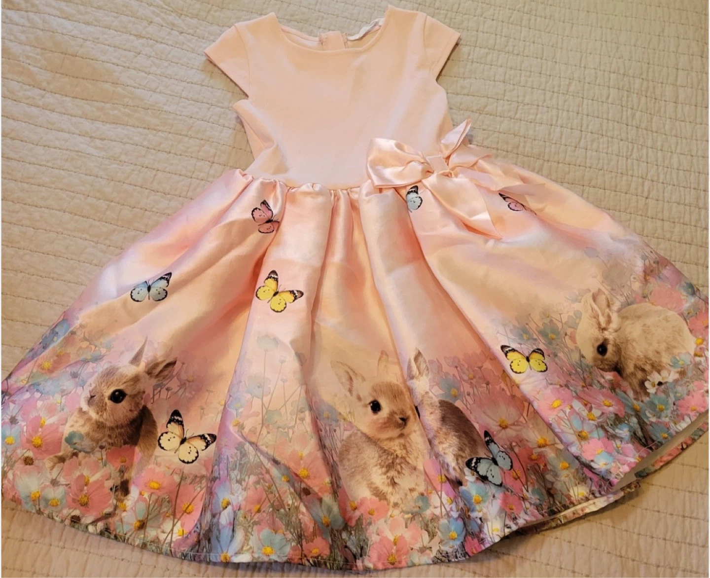 Kids Pink Bunny & Butterfly Dress