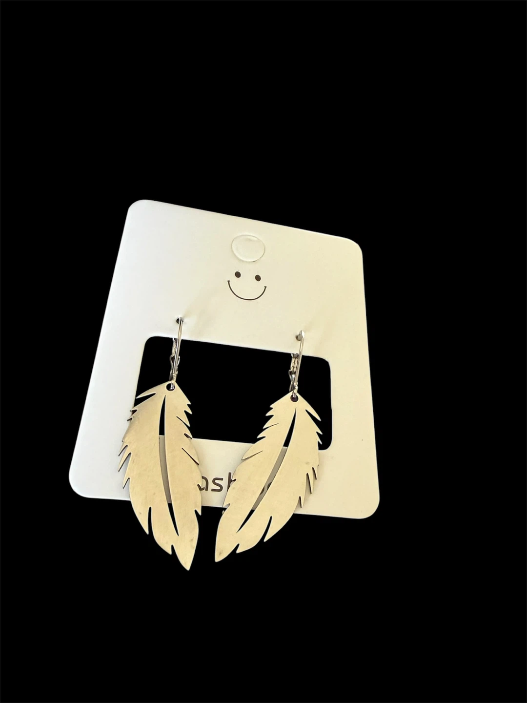 Stainless Steel Feather Dangle Earrings - photo 2
