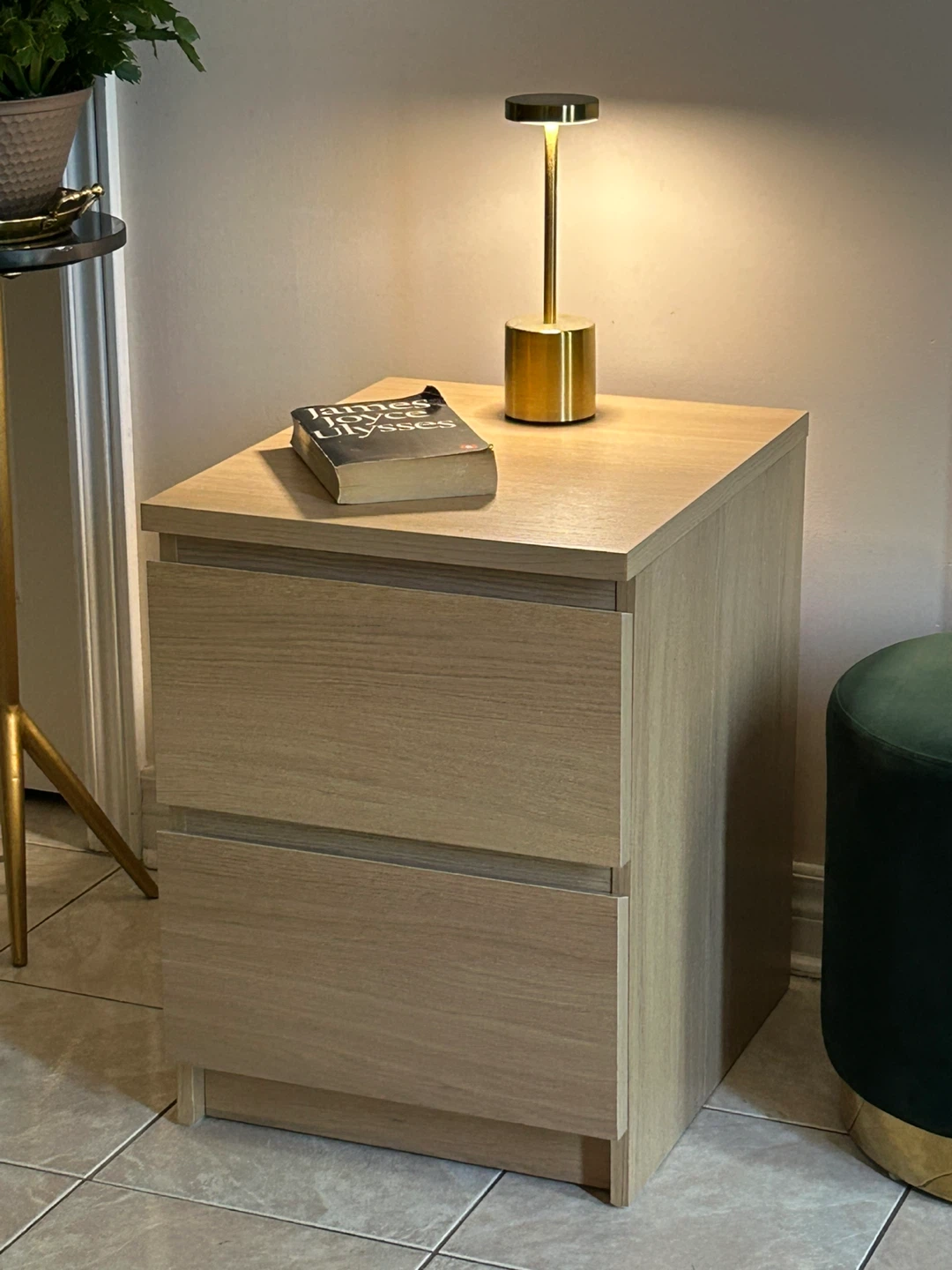 2-Drawer Wood Nightstand