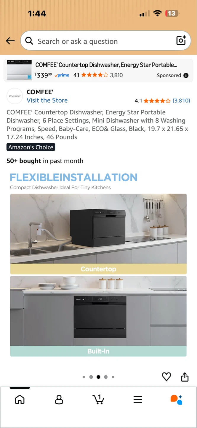 COMFEE Countertop Dishwasher