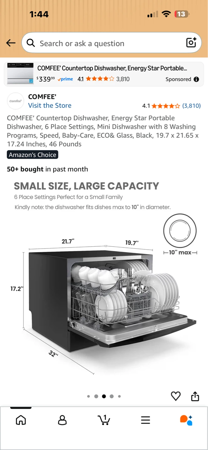 COMFEE Countertop Dishwasher - photo 2
