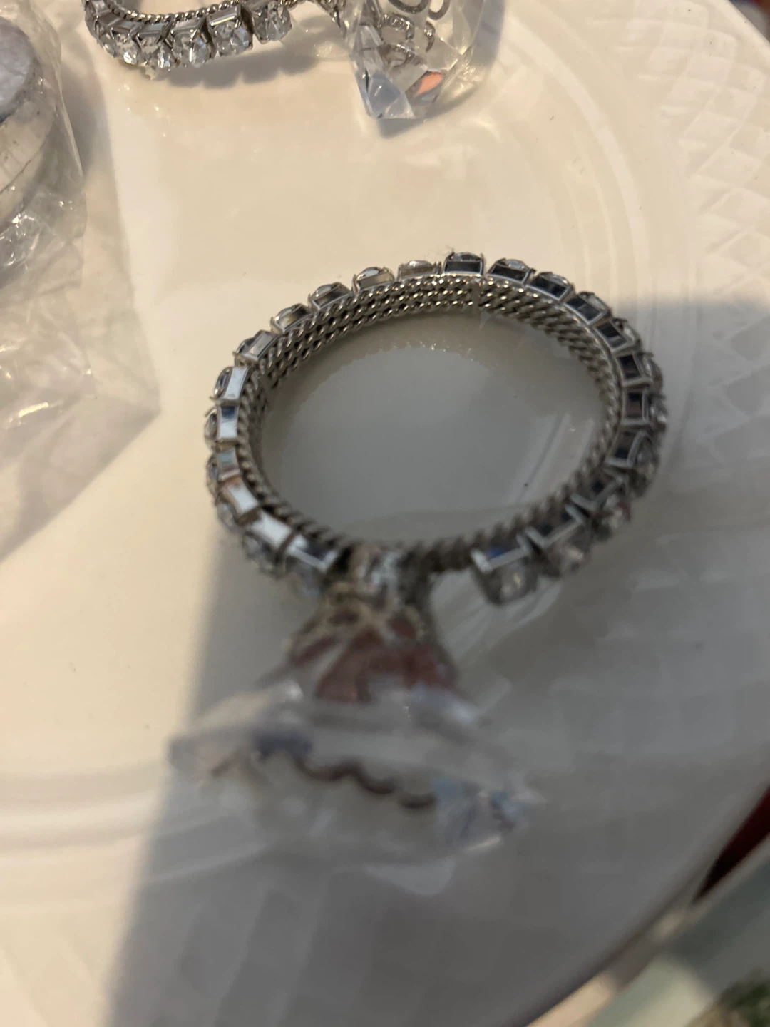 Rhinestone  Rings with Diamond Charm - photo 2