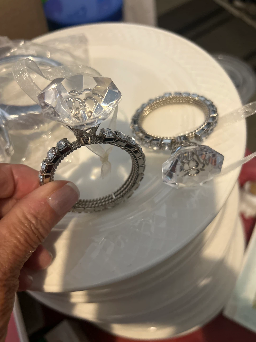 Rhinestone  Rings with Diamond Charm - photo 3