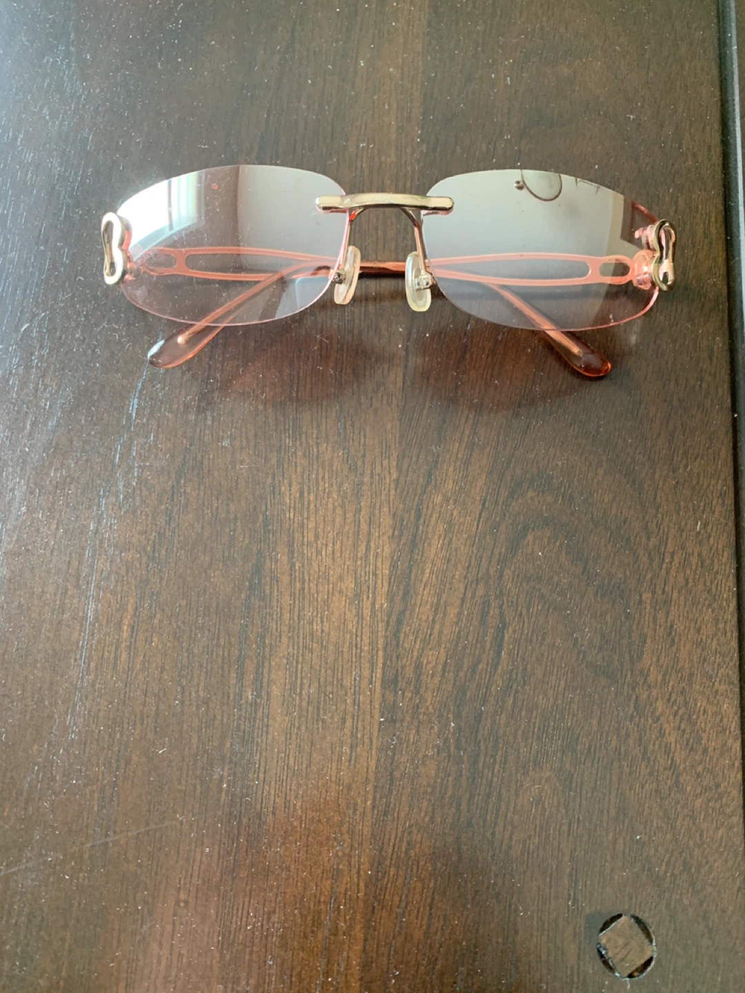 Rimless Pink Tinted Sunglasses