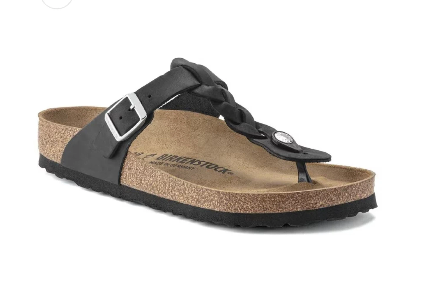 Birkenstock Gizeh Braided Black Leather Sandals