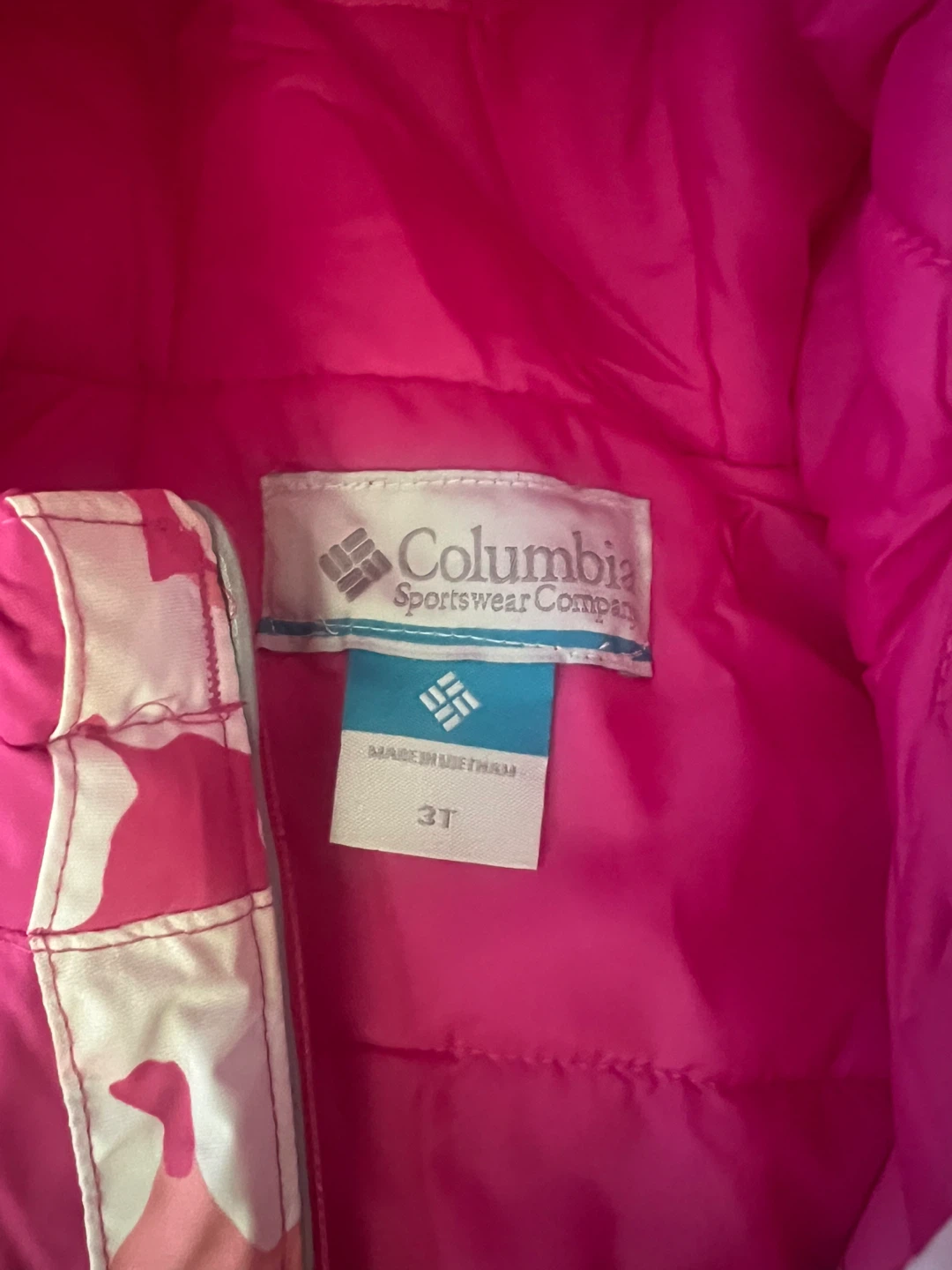 Columbia Kids Pink Camo Jacket Size 3T - photo 2