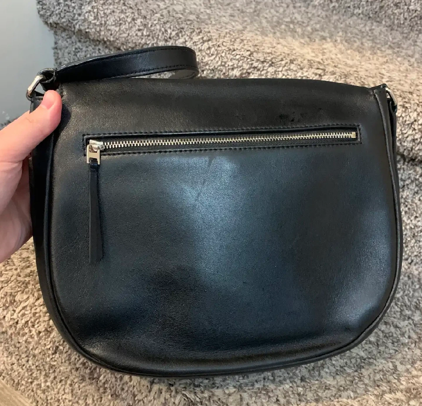 CELINE Black Leather Saddle Bag - photo 2