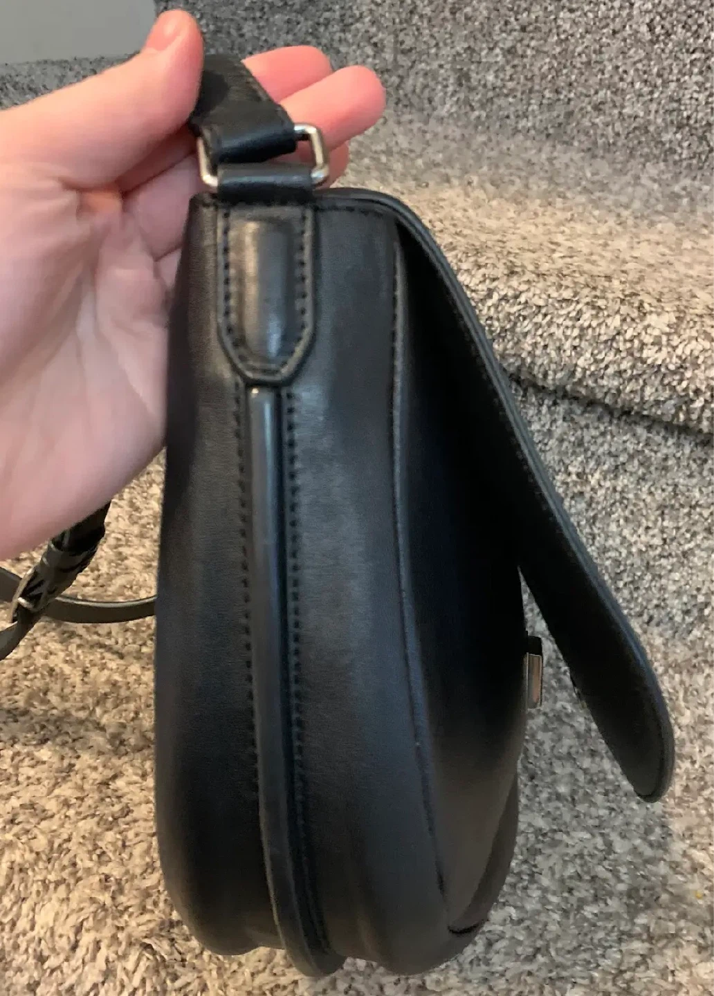 CELINE Black Leather Saddle Bag - photo 5