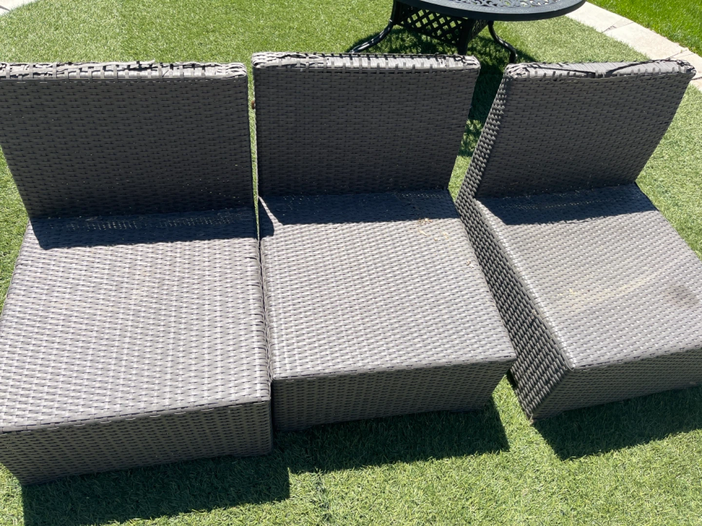 Wicker Patio Chairs x3