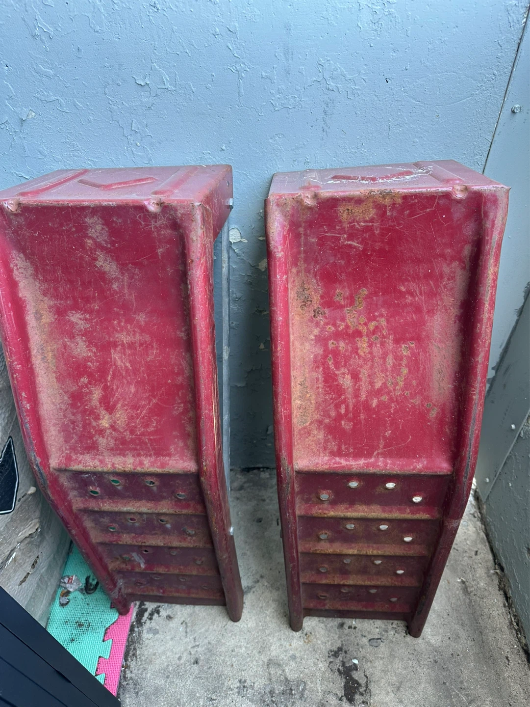 Red Metal Car Ramps